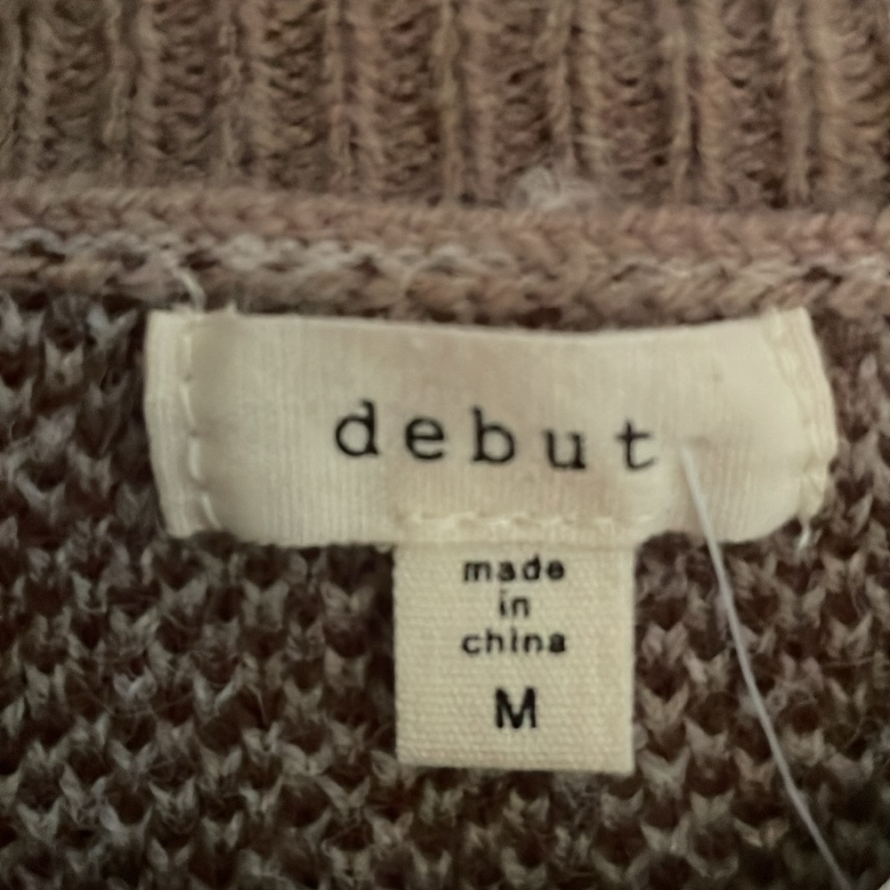 NWOT Debut Dog Pattern Sweater in Beige/Brown tones size medium - Picture 3 of 4